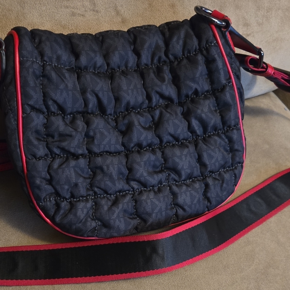 Michael Kors Quilted Black and Red Belt Bag - Picture 2 of 4